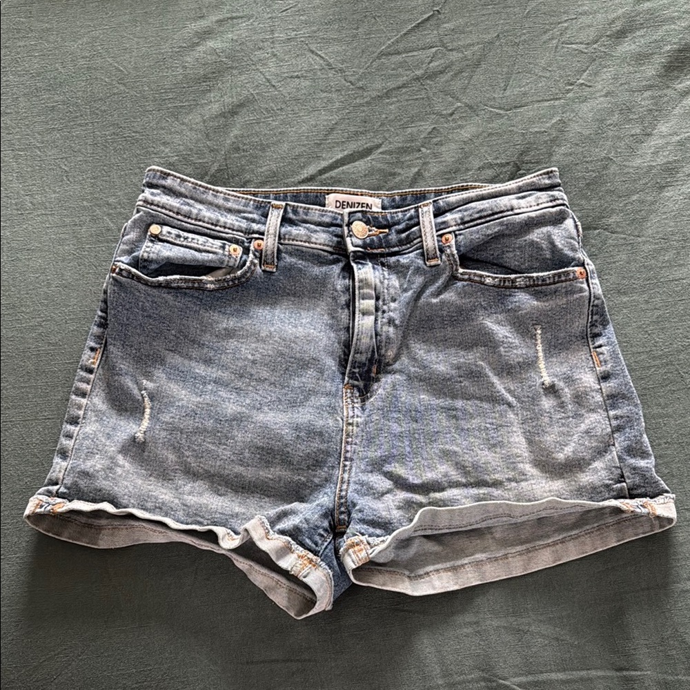 Levi's Blue Jean Shorts High-Waisted Cuffed